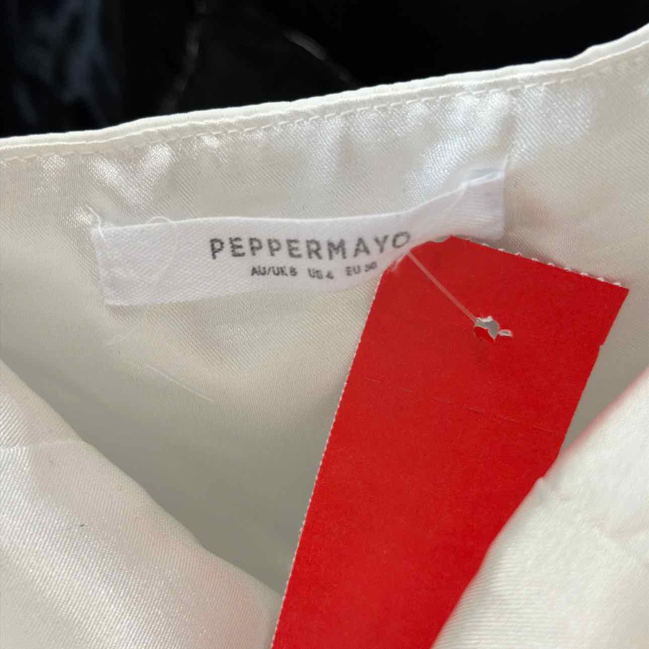 Peppermayo Size 4 White Satin Preloved Mini Dress