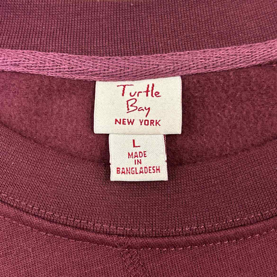 TurtleBay Size L Burgundy MENS Sweatshirt