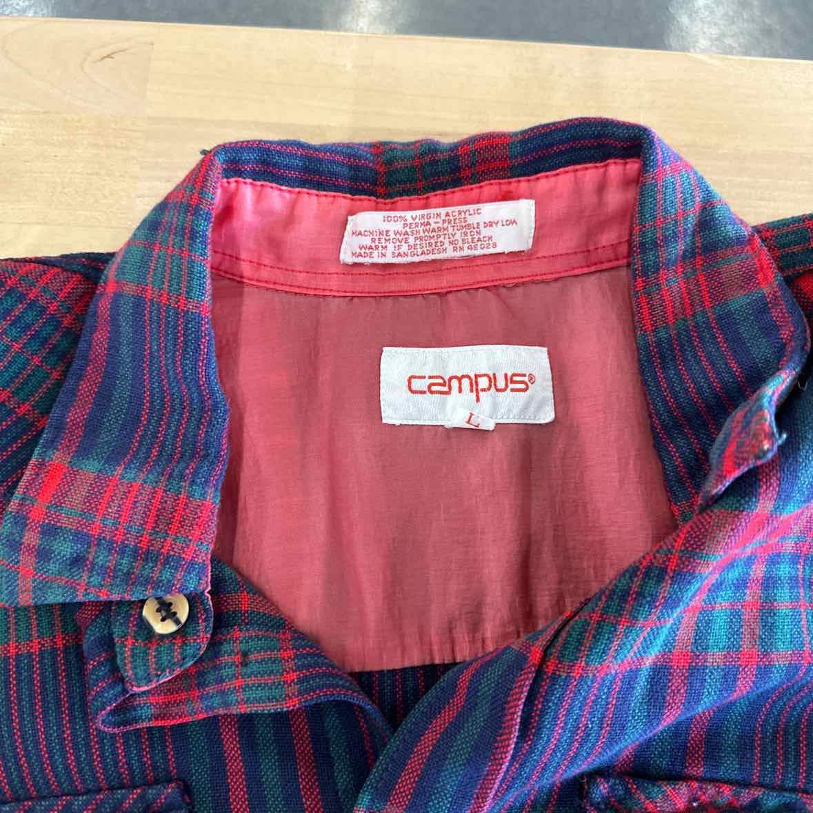 Campus Heritage Size L Red & Green flannel