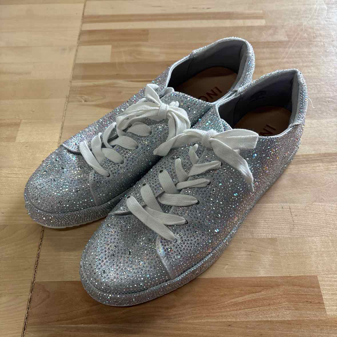 INC Size 12 Silver Rhinestone Used Sneakers