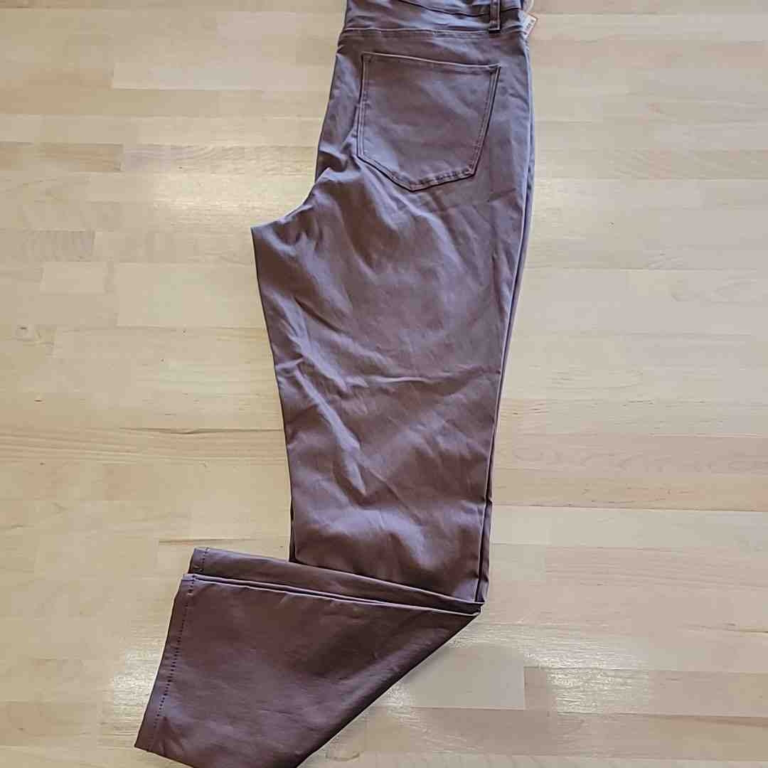 Almost Famous Size 15 Brown  Faux-Leather Exposed-Button High-Rise Skinny Jeans