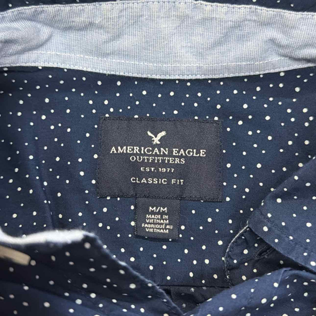 American Eagle Size M Blue Preloved MENS Button Down Shirt