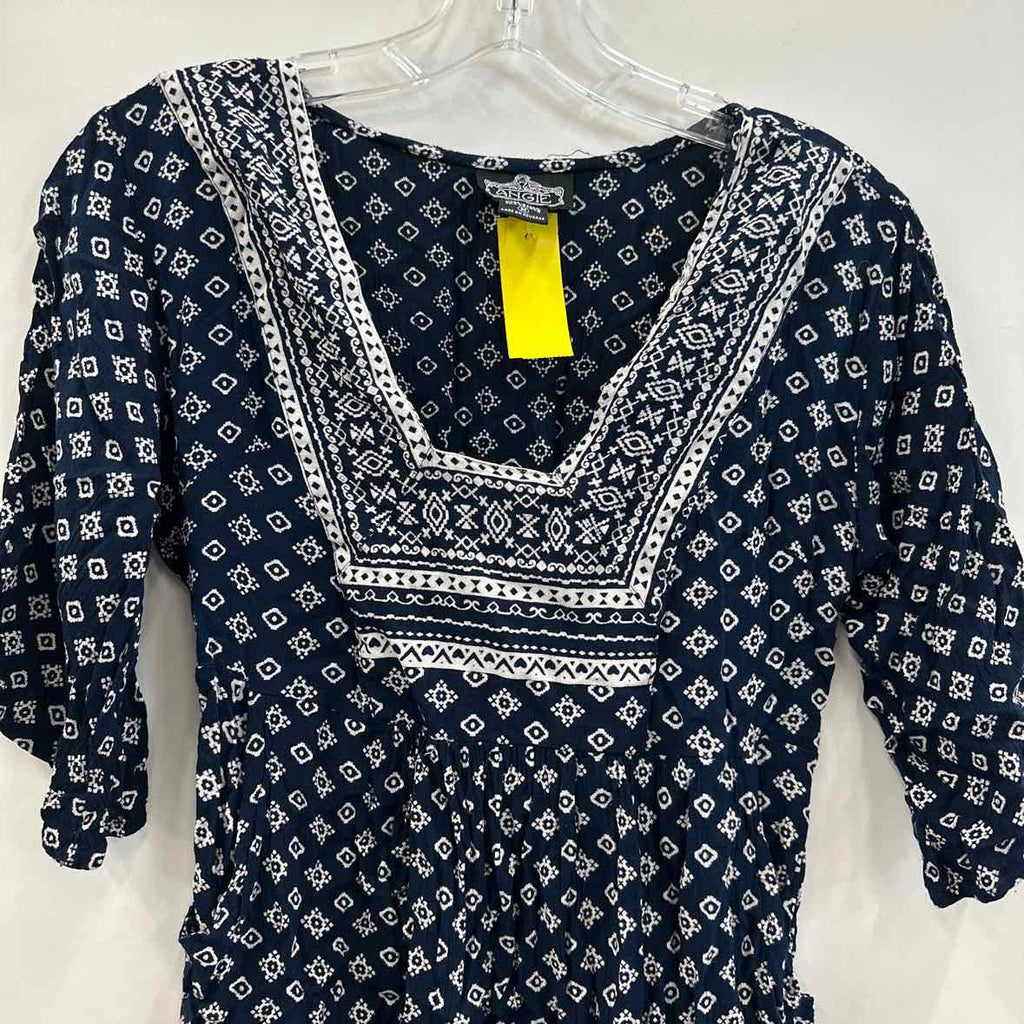 Angie Size M Blue & White Blouse