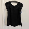 White House Black Market Size XS Black Silk Preloved Blouse SS
