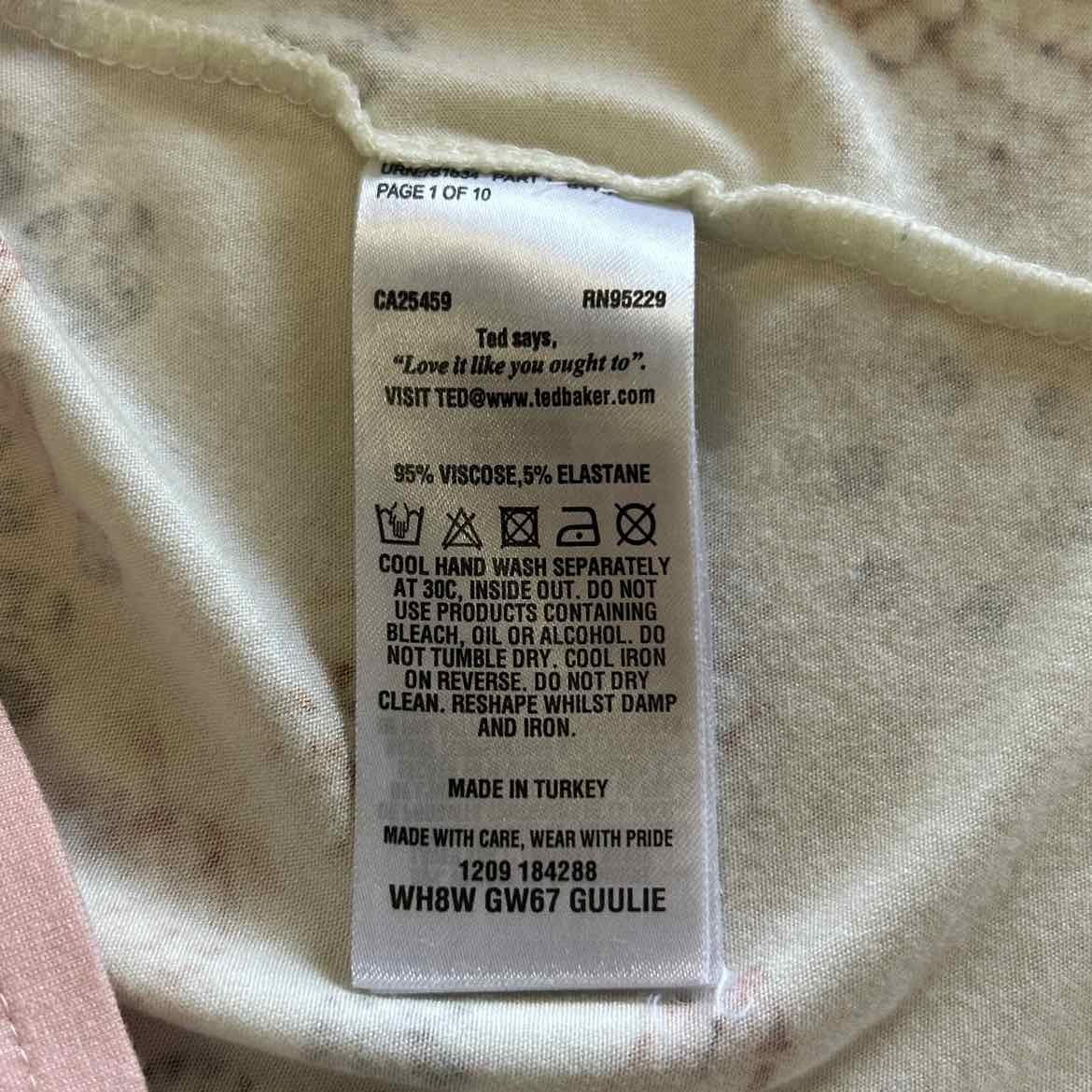 Ted Baker Size 3 Pink Preloved Blouse SS