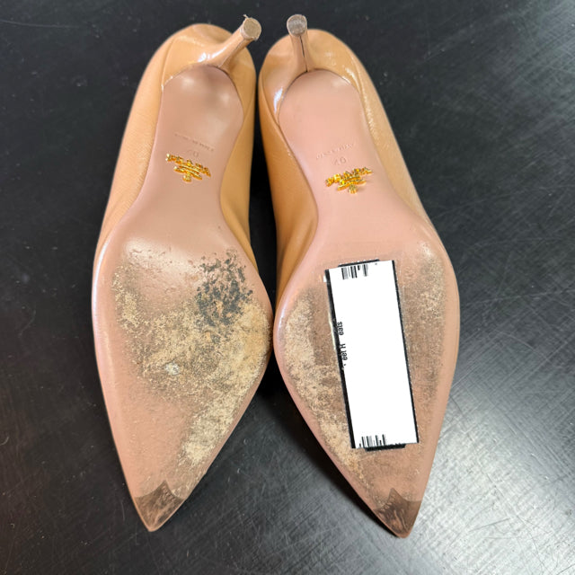 Prada Shoe Size 10 Nude Leather Heels