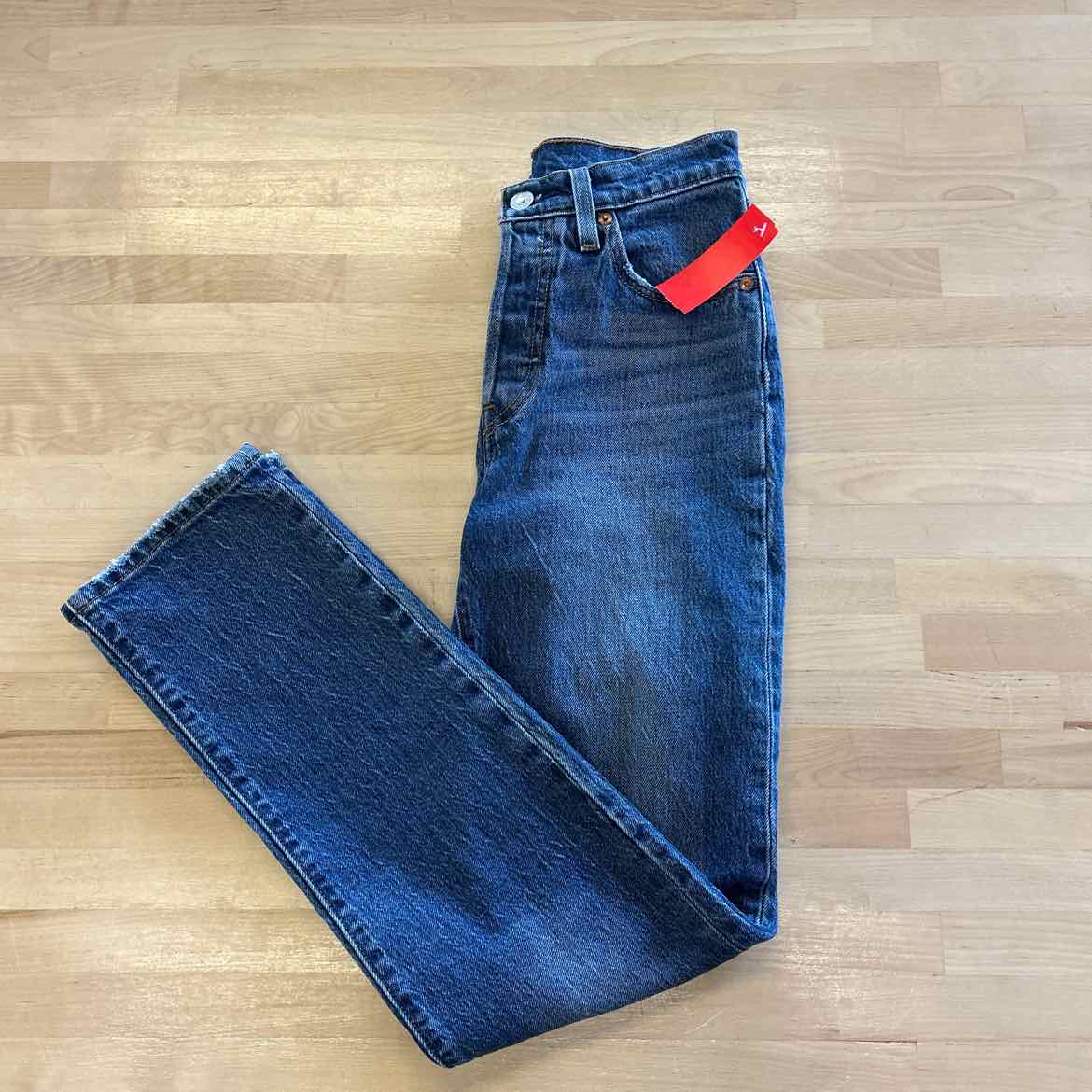 Levi's Size 23 Blue Preloved 501 Button Fly Jeans