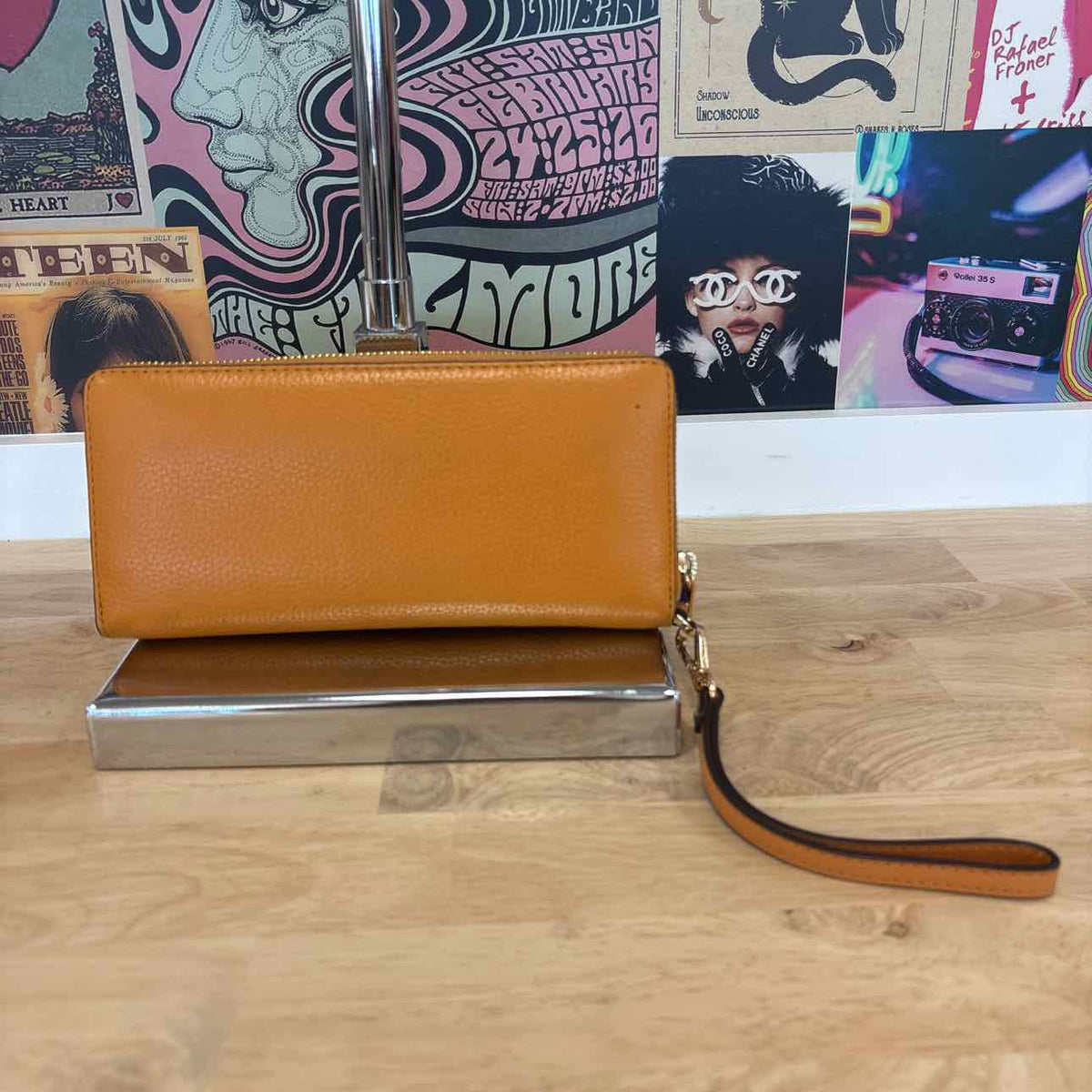 Michael Kors Goldenrod Wristlet Leather Wallet
