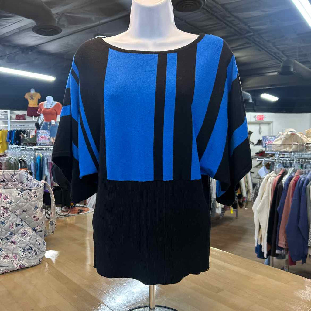 Style & Co. Size M Blue Black Preloved Knit Top