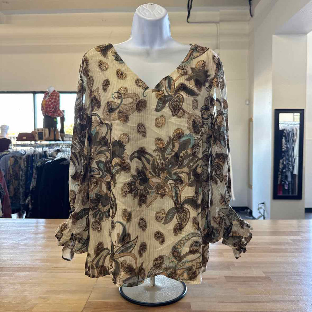 Vince Camuto Size M Brown Blouse