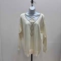 Bob Mackie Size L White Cotton Acrylic Preloved Sweater