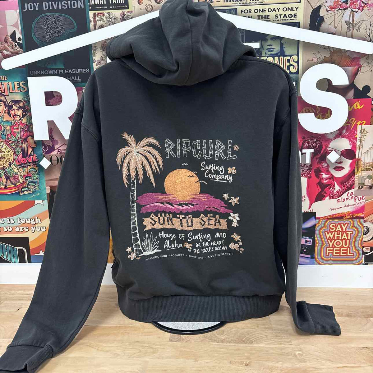 Rip Curl Juniors' Sun to Sea Relaxed-Fit Hoodie - Washed Black