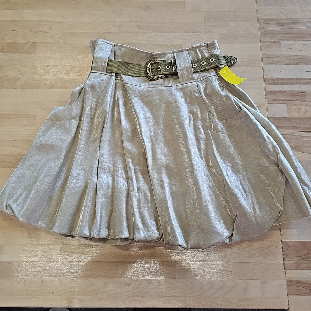Nilika Size M Gold Polyester Skirt