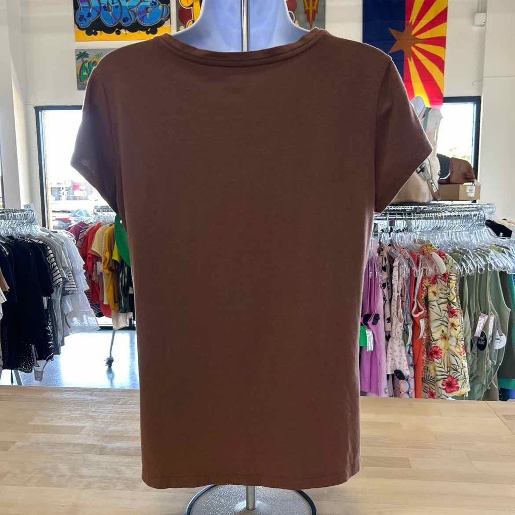 Tahari Size L Brown Preloved T-Shirt SS