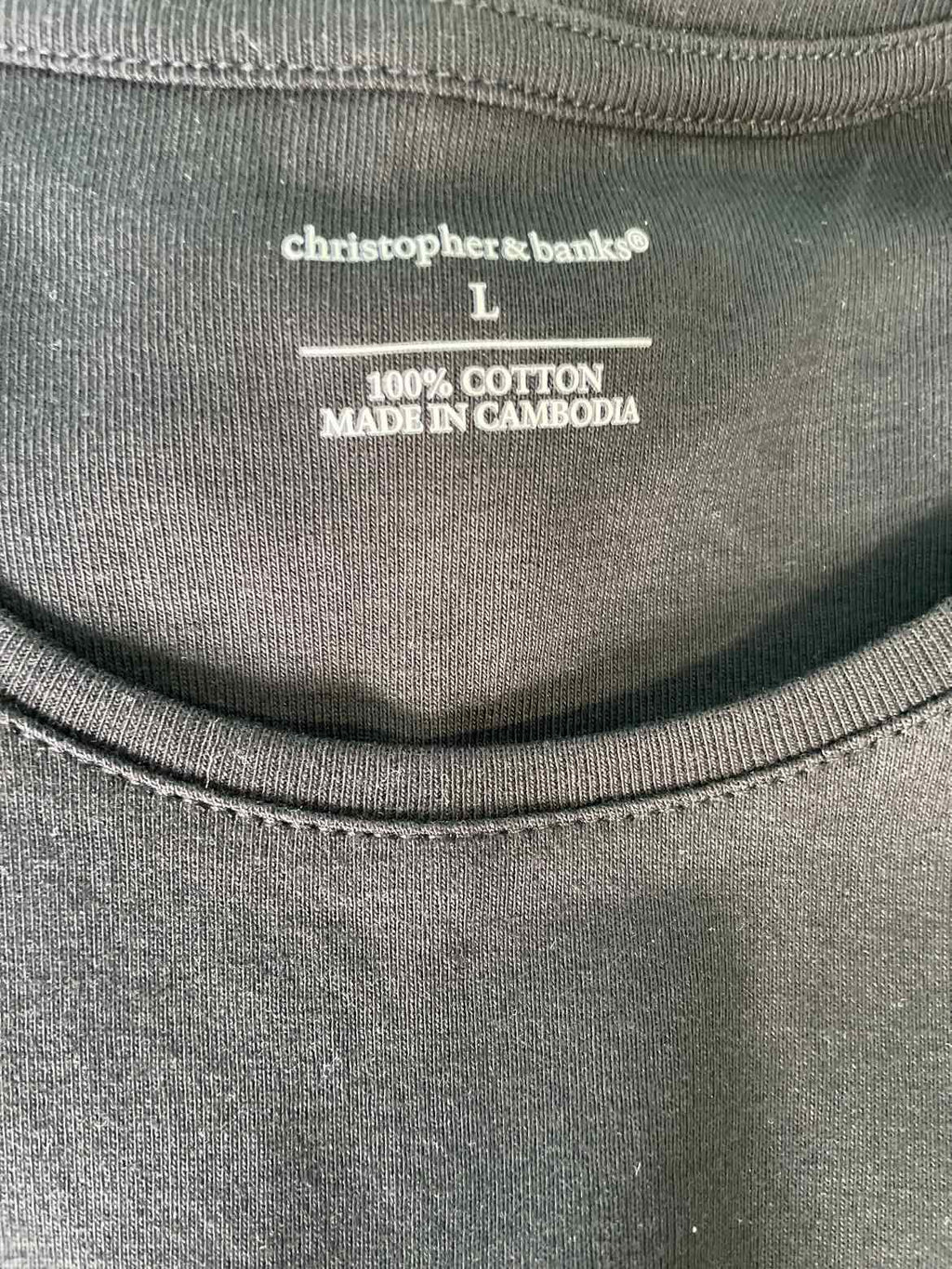 Christopher & Banks Size L Black Tank