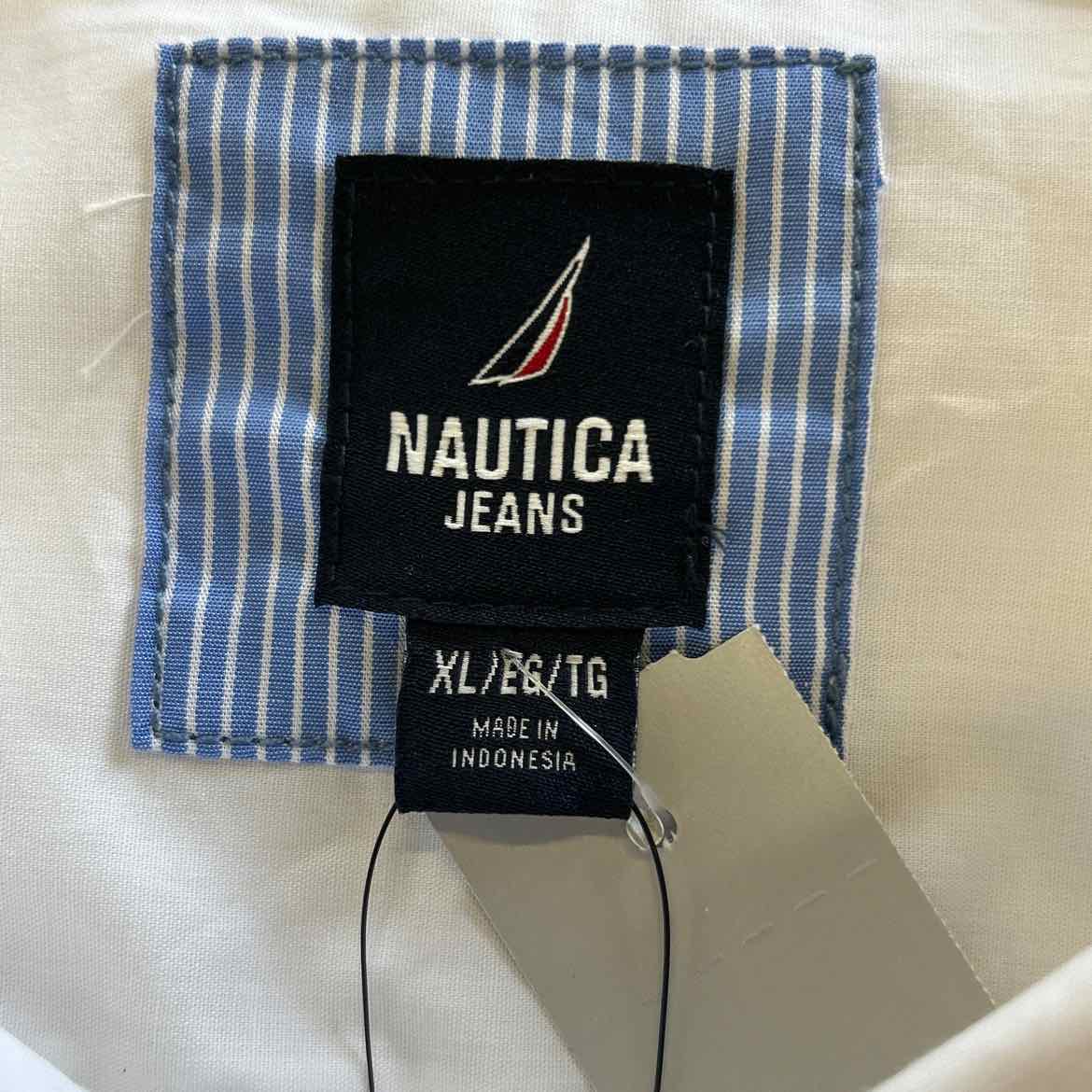 Nautica Size XL White New Button Down Shirt