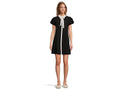 CeCe Tie Neck Puffed Sleeve Dress