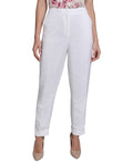Calvin Klein Size 4P Linen-Blend Mid Rise Slim-Leg Pants