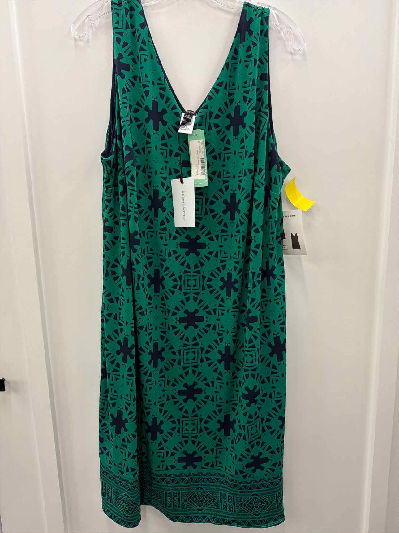 41 Hawthorn Size 2X Green/Blue Dress