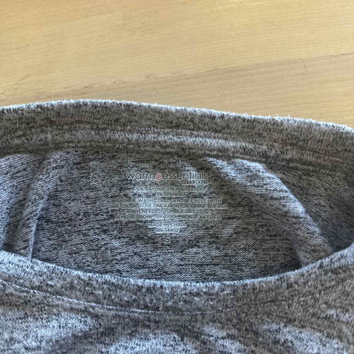 Cuddleduds Size S Gray Long Sleeve