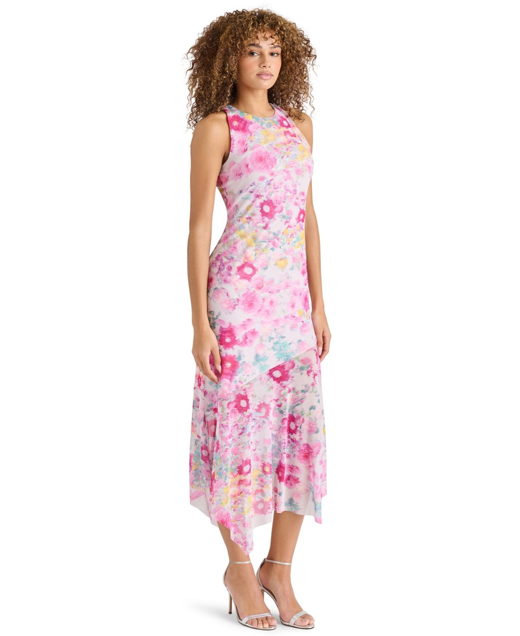 Steve Madden Women's Lanetta Asymmetric-Hem MIDI Dress - Pink Hydrangea