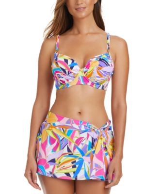 Bleu Size 36DD Living Color Over-the-Shoulder Molded-Cup Bikini Top