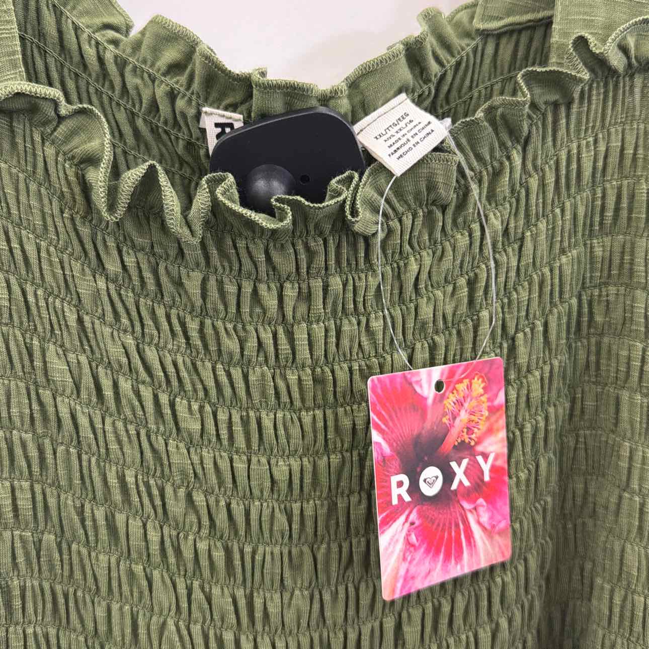 Roxy Just Passing by Smocked Jumpsuit - Loden Green