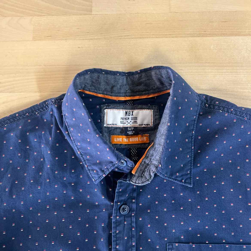 MBX Size S Blue Preloved MENS Button Down Shirt