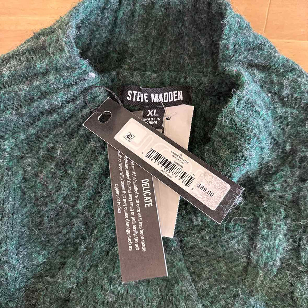 Steve Madden Women's Marcie Cable-Knit Mock-Neck Sweater - Winter Pine