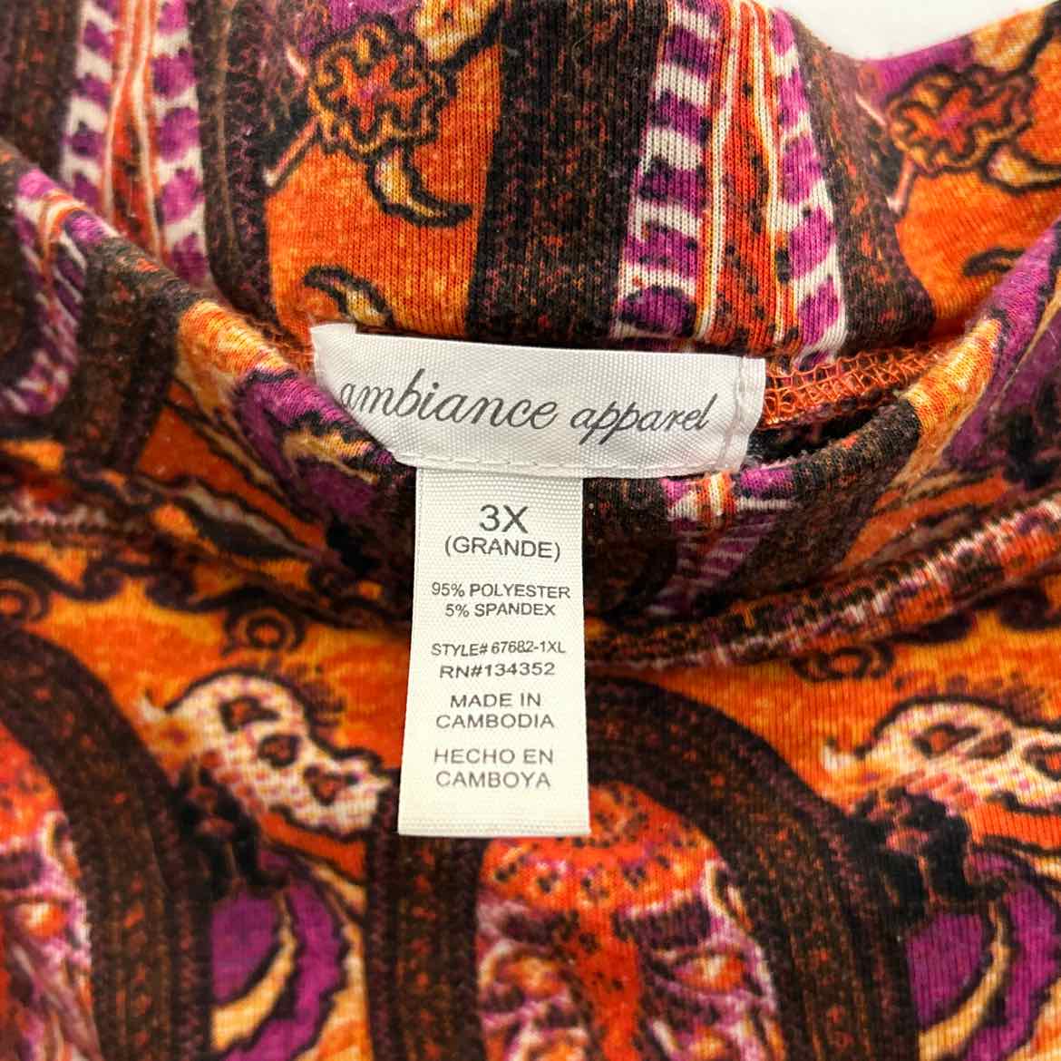 Ambiance Size 3X orange pink black Preloved Skirt