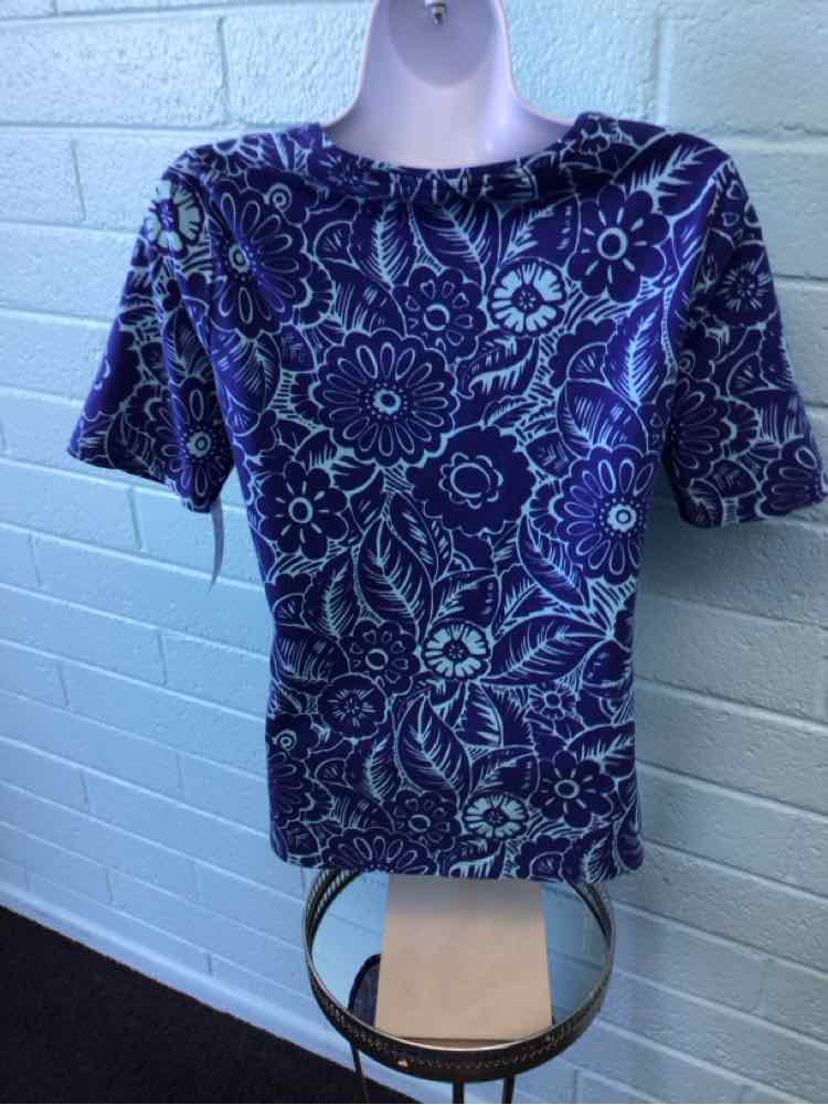 Talbots Size M Aqua & Blue Shirt