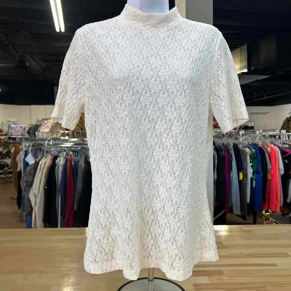 Sanctuary Size L White Lace Preloved T-Shirt SS