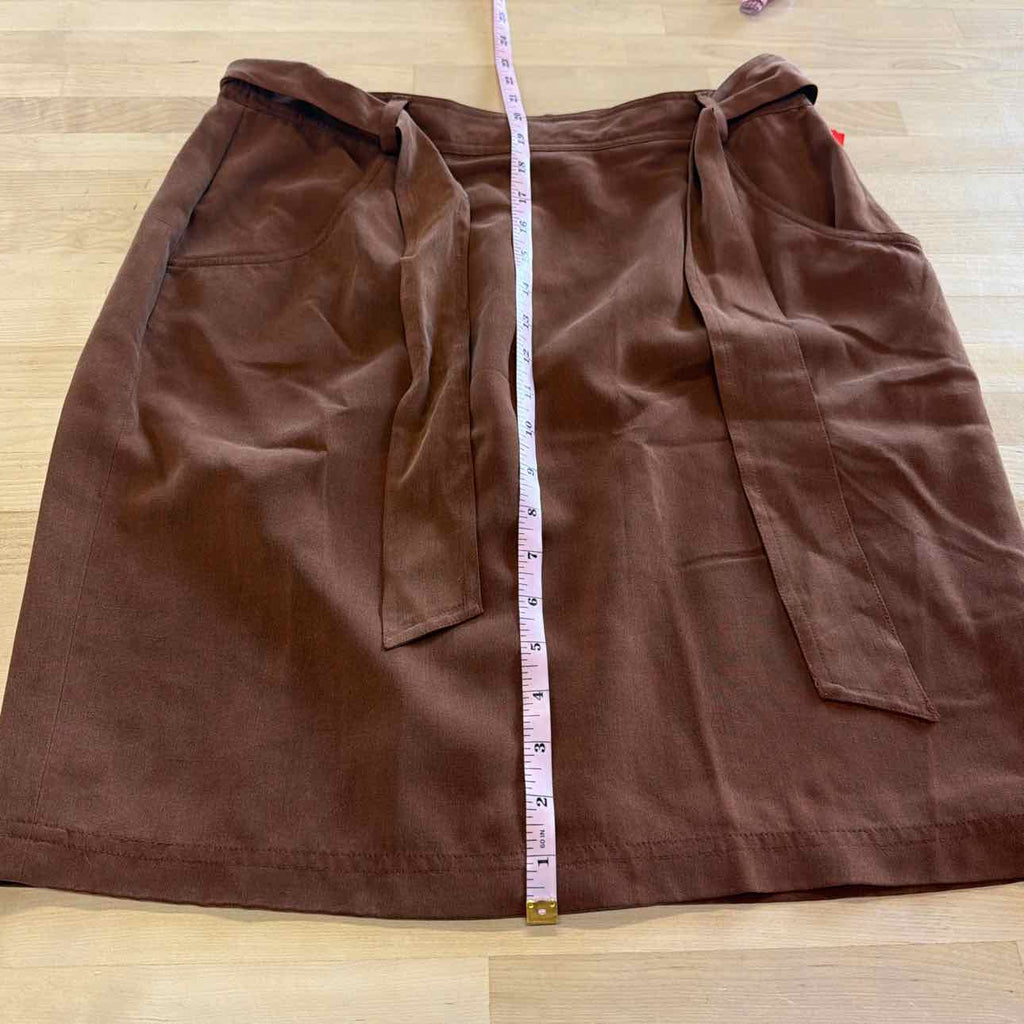 August Silk Size 12 Brown Silk Preloved Skirt