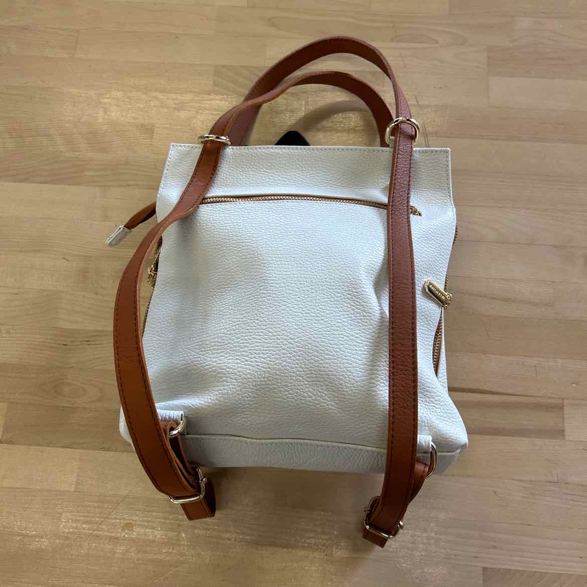 Valentina White Leather Preloved Handbag