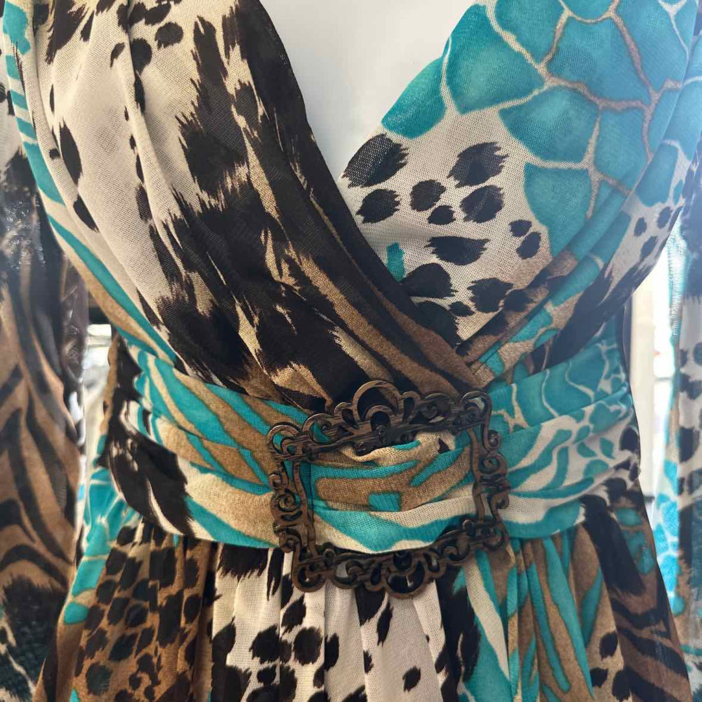 Mesmerize Size S Brown & Blue Blouse