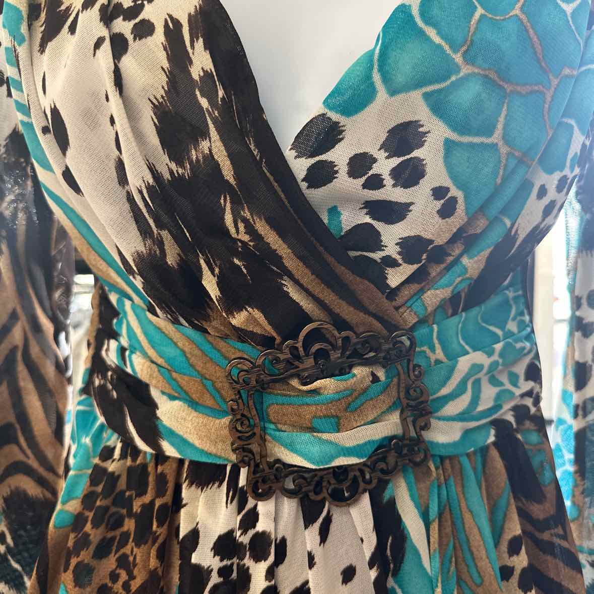 Mesmerize Size S Brown & Blue Blouse