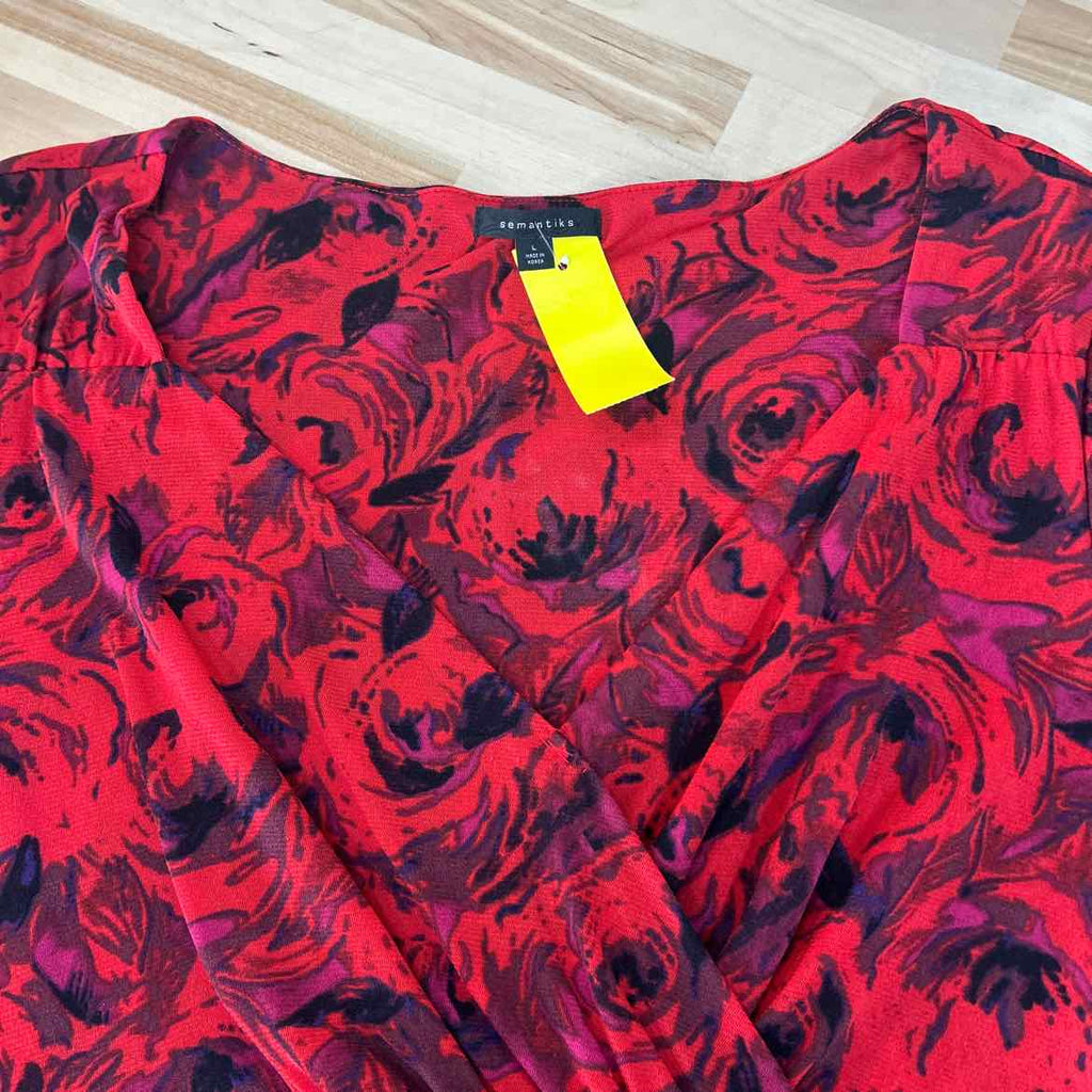 Semantiks Size L Red Preloved Blouse LS