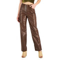 dollhouse Size 1/2 Brown Faux-Leather High-Rise Wide-Leg Jeans NWT