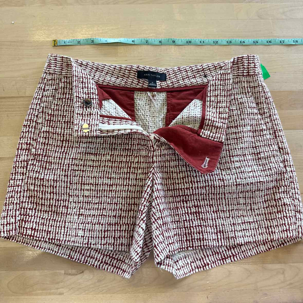 Ann Taylor Women Size 2 Red White Preloved Shorts