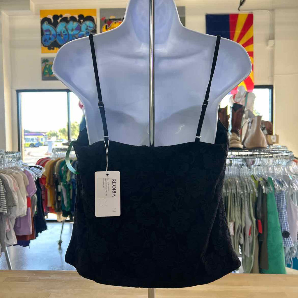 REORIA Size XL Black Lace Preloved Tank