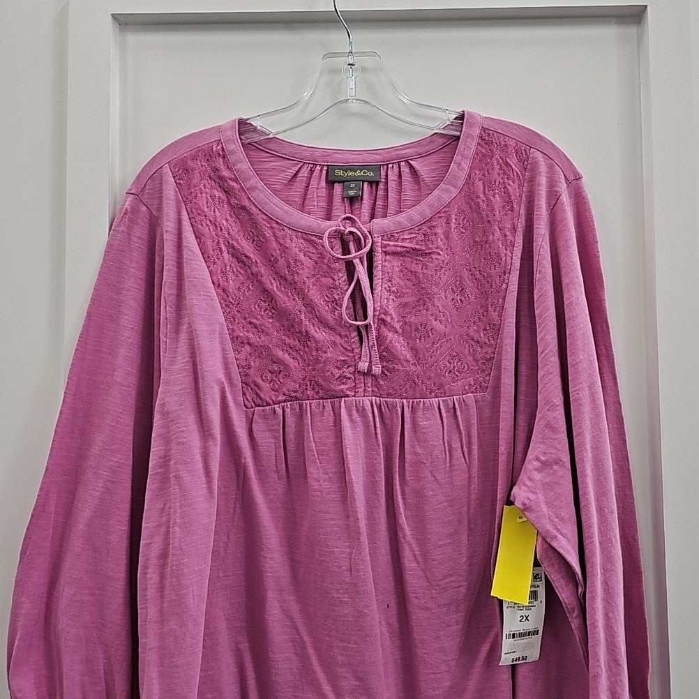 Style & Co. Size 2X Pink Blouse