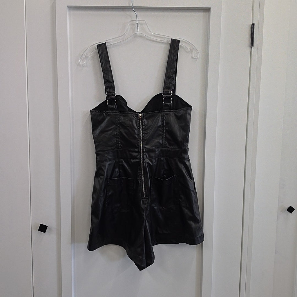 Summerhaus Size M Black Leather Preloved Dress