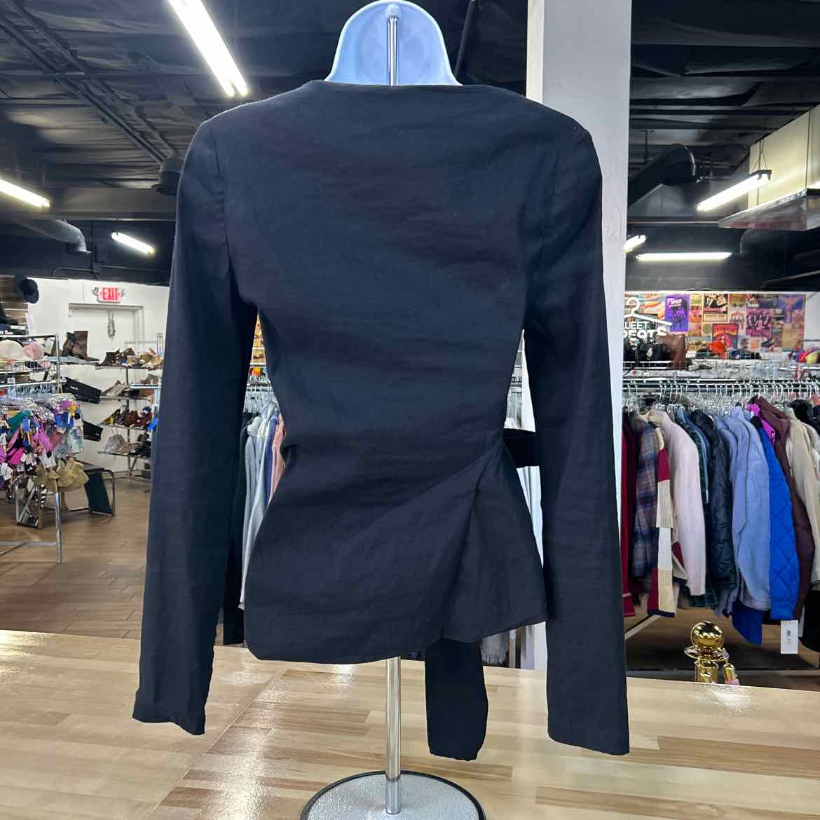 zara Size XS Black Preloved Blouse LS