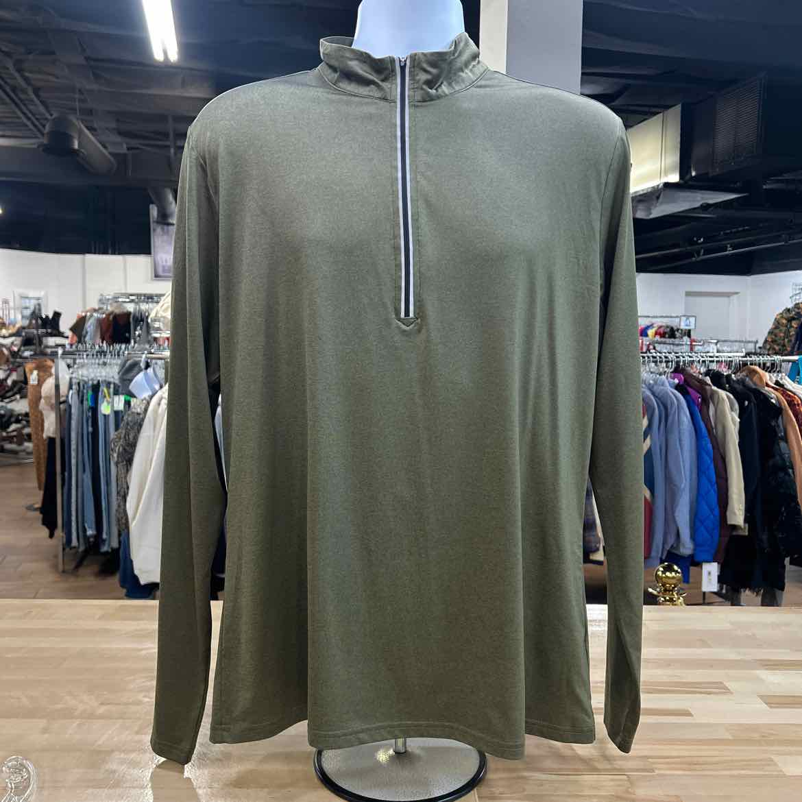 Zella Size M Green MENS Athletic Long Sleeve