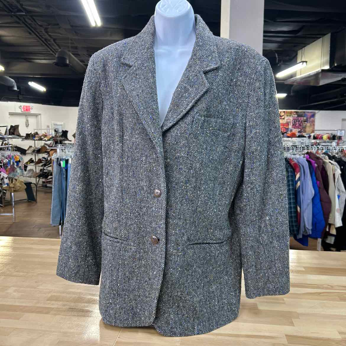 Lizwear Size 10 Gray Knit Preloved Blazer