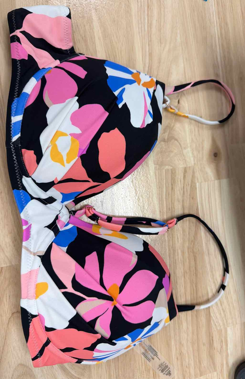 Raisins Size XL Moonshadow Printed Underwired Bra - Black Multi