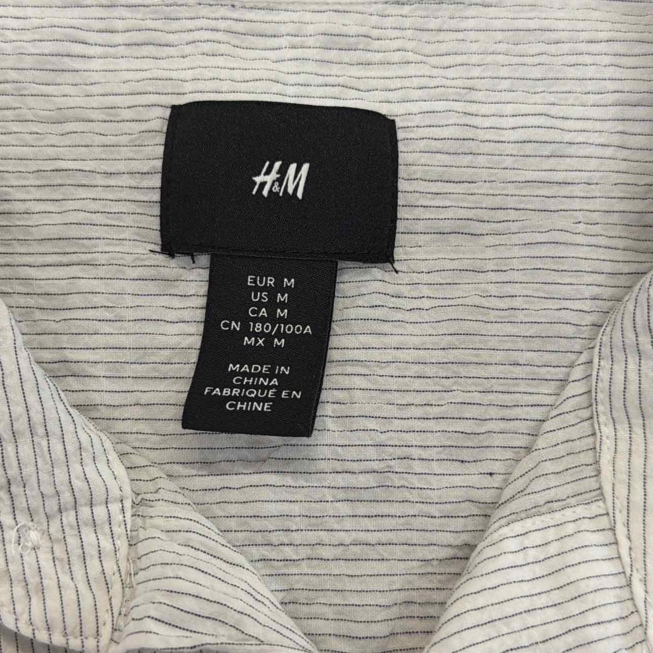 H&M Size M White Preloved MENS Button Down Shirt