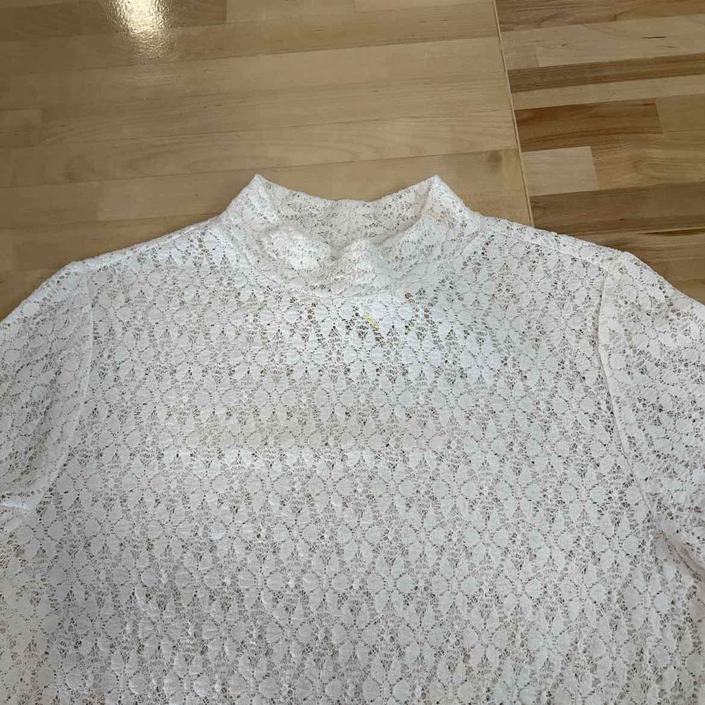 Sanctuary Size L White Lace Preloved T-Shirt SS