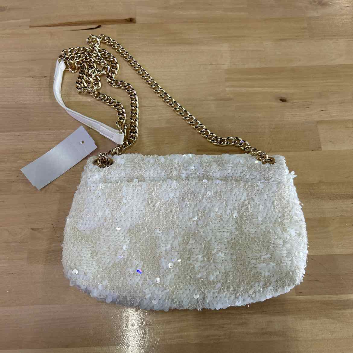 INC White Sequin Crossbody
