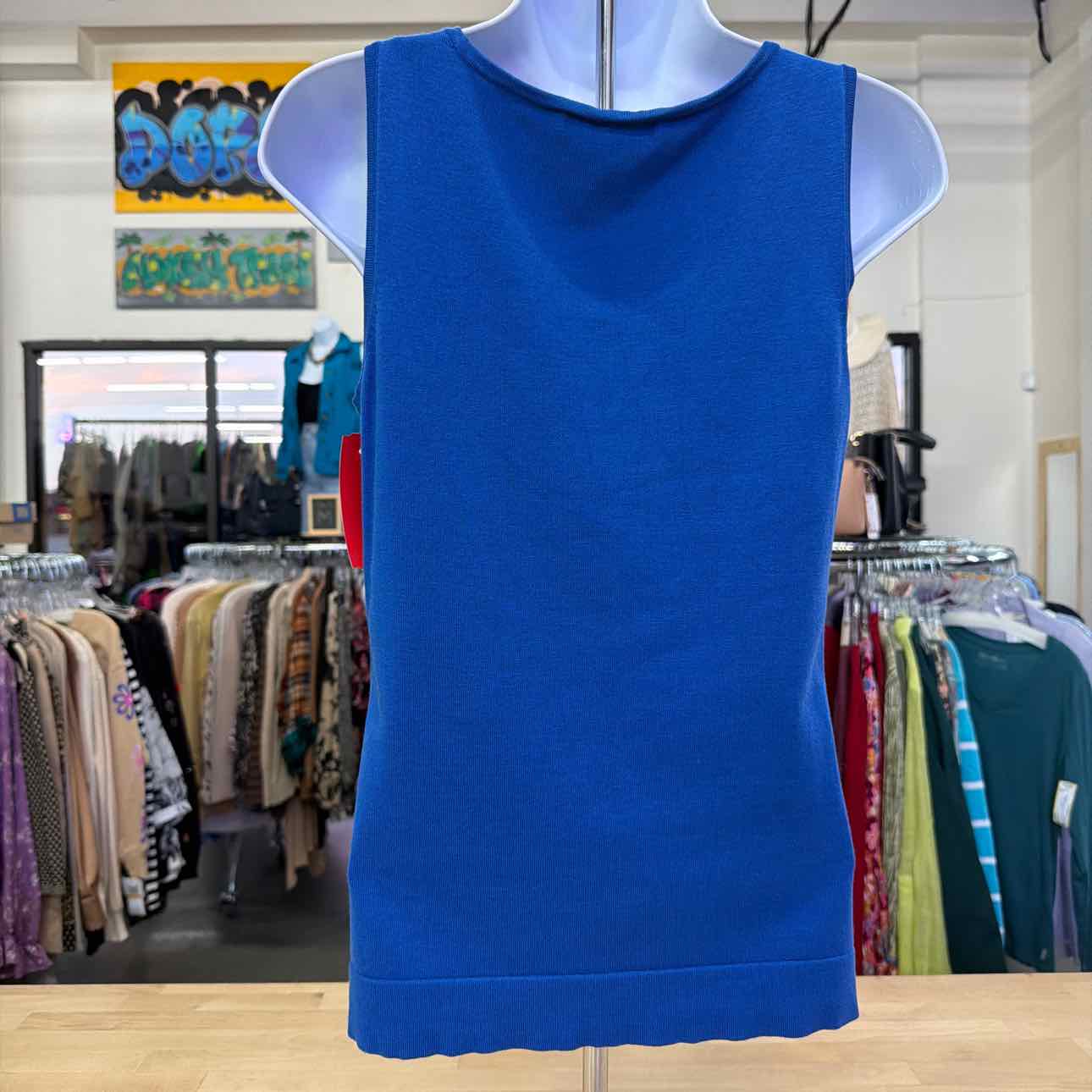 August Silk Size S Blue Preloved Tank